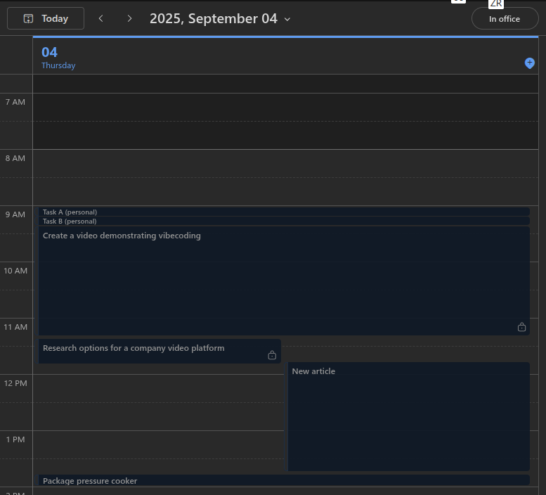 Screenshot: The result in Outlook