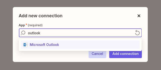 Screenshot: Zapier connection setup